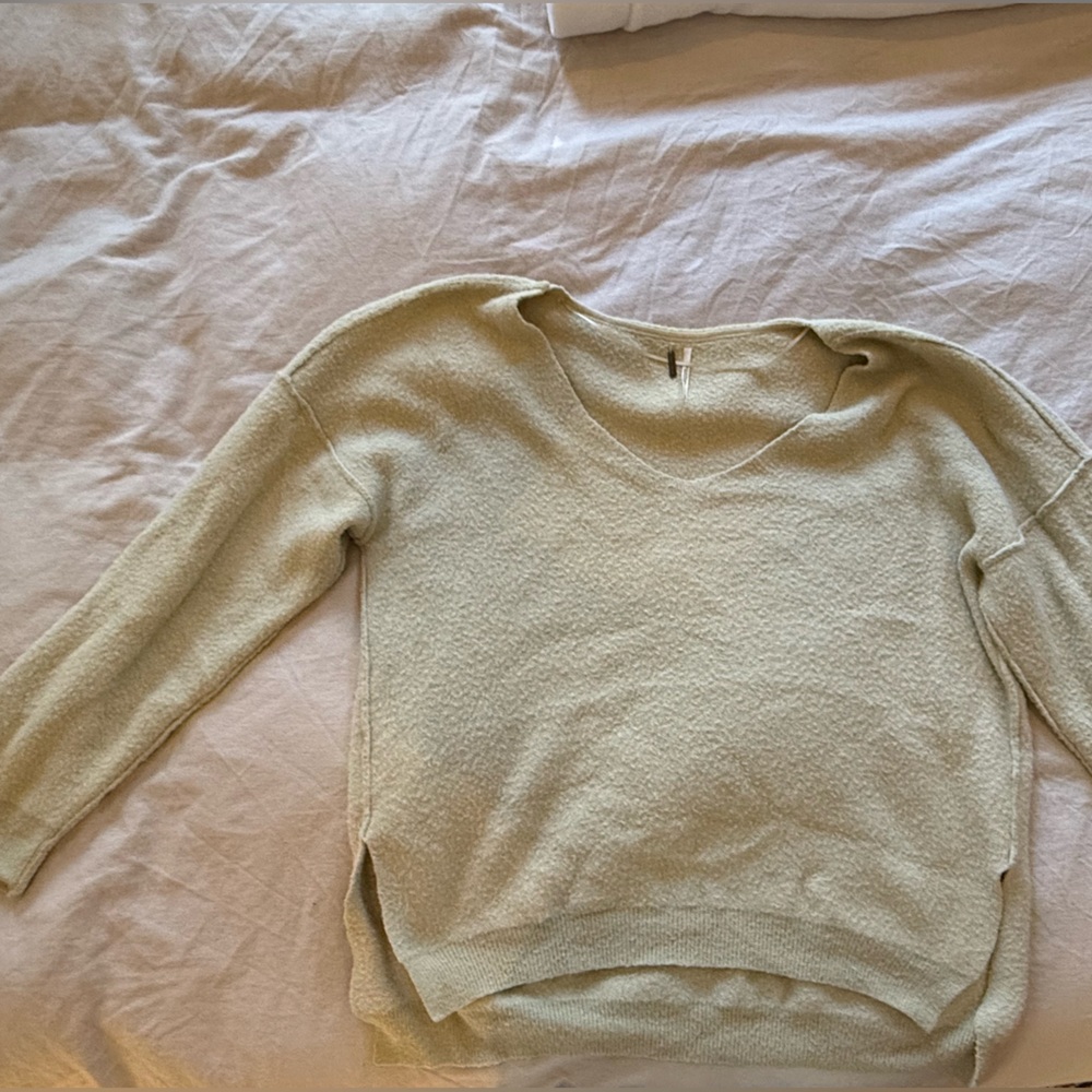 Light green oversized free people sweater